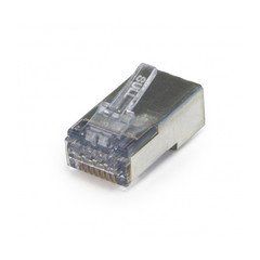 Platinum Tools ezEX-RJ45 Shielded Cat6/Cat5e Crimp Connectors, internal ground, POE Compliant, 100 pieces
