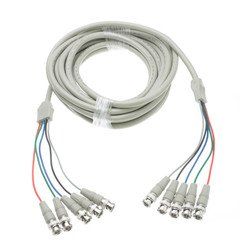 BNC x 5 Male to BNC x 5 Male Cable, Double-Shielded, 25 foot