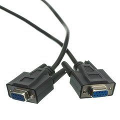 DB9 Female Serial Cable, Black, DB9 Female, UL rated, 9 Conductor, 1:1, 6 foot