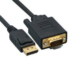 DisplayPort to VGA Video cable, DisplayPort Male to VGA Male, 3 foot