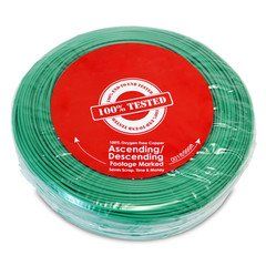 Security/Alarm Wire, Green, 22/2 (22AWG 2 Conductor), Stranded, CMR / In-wall rated, Coil Pack, 500 foot