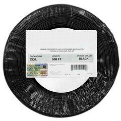 Security/Alarm Wire, Black, 22/4 (22AWG 4 Conductor), Stranded, CMR / Inwall rated, Coil Pack, 500 foot