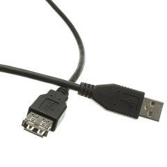 USB 2.0 Extension Cable Black, Type A Male to Type A Female, 15 foot