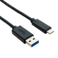 USB 3.2 Gen 1x1 Type A male  to C male Cable - 5 Gigabit, 1 foot