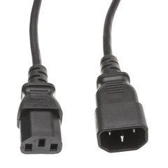 Computer / Monitor Power Extension Cord, Black, C13 to C14, 10 Amp, 25 foot