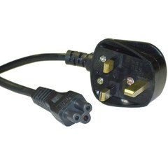 England / UK Notebook/Laptop Power Cord with Fuse, BS 1363 to C5, Polarized, VDE Approved, 6 foot