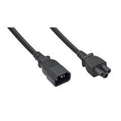 Power Cord, C14 to C5, Grounded, 18AWG, Black, 3ft