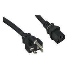 Black NEMA 5-20P TO IEC-60320-C13, 14/3, UL Listed, SJT, 3 foot