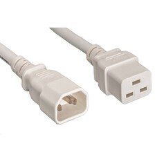Power Cord, C14 to C19, 14 AWG,15 Amp, White, 2 foot