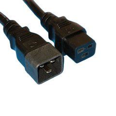 Heavy Duty Server Power Extension Cord, Black, C20 to C19, 12AWG/3C, 20 Amp, 3 foot