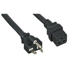 Black NEMA 5-20P TO IEC-60320-C19, 12/3, 20 Amp, UL Listed, SJT, 3 foot