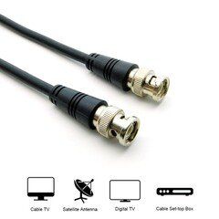 BNC RG6 Coaxial Cable, Black, BNC Male, UL rated, 6 foot