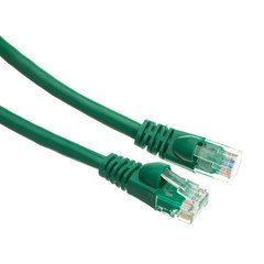 Cat5e Green Copper Ethernet Patch Cable, Snagless/Molded Boot, POE Compliant, 6 inch