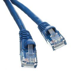 Cat5e Blue Copper Ethernet Patch Cable, Snagless/Molded Boot, POE Compliant, 6 inch