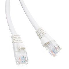 Cat5e White Copper Ethernet Patch Cable, Snagless/Molded Boot, POE Compliant, 6 inch