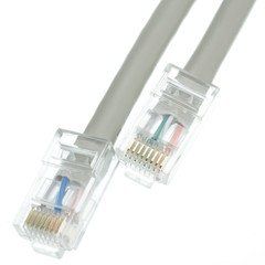 Cat5e Gray Copper Ethernet Patch Cable, Bootless, POE Compliant, 6 inch