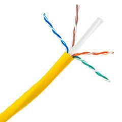 Bulk Cat6 Yellow Ethernet Cable, Solid, UTP (Unshielded Twisted Pair), Riser Rated(CMR), Pullbox, 1000 foot