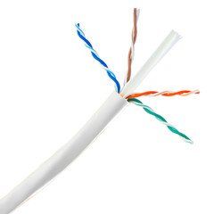 Bulk Cat6 White Ethernet Cable, Solid, UTP (Unshielded Twisted Pair), Riser Rated(CMR), Pullbox, 1000 foot
