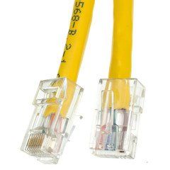 Cat6 Yellow Copper Ethernet Patch Cable, Bootless, POE Compliant, 1 foot