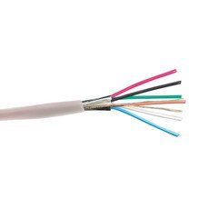 Shielded Plenum Security Cable, White, 22/6 (22 AWG 6 Conductor), Stranded, CMP, Pullbox, 500 foot