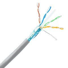 Bulk Shielded Cat6a Gray Ethernet Cable, 10 Gigabit, Solid, 500 Mhz, 23 AWG, Spool, 1000 foot