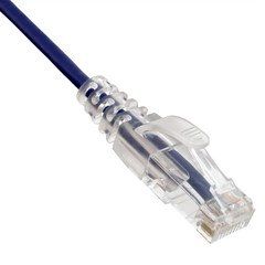 Slim Cat6a Purple Copper Ethernet Cable, 10 Gigabit, Snagless/Molded Boot, 500 MHz, 6 inch