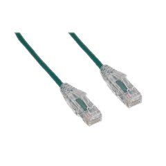 Slim Cat6a Green Copper Ethernet Cable, 10 Gigabit, Snagless/Molded Boot, 500 MHz, 1 foot