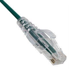 Slim Cat6a Green Copper Ethernet Cable, 10 Gigabit, Snagless/Molded Boot, 500 MHz, 6 inch