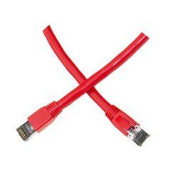 Cat8 Red S/FTP Ethernet Patch Cable, Molded Boot, 40Gbps - 2000MHz, 4-Pair 24AWG Copper, RJ45 Male, 6 inch