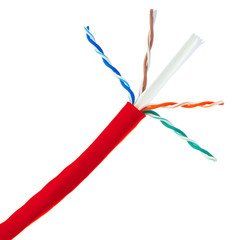 Plenum Cat6a Red Copper Ethernet Cable, 10 Gigabit Solid, CMP, UTP, POE Compliant, 500Mhz, 23 AWG, Spool, 1000 foot