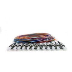 12 Strand Fiber Pigtail, OM2 - 50/125, Multmode Black Boot ST/PC connectors, 3 meter