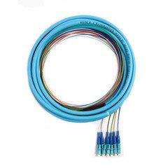 6-Strand LC/PC Distribution Pigtail, Multimode 50um OM3, Color Coded 900um Breakout, 3 meters