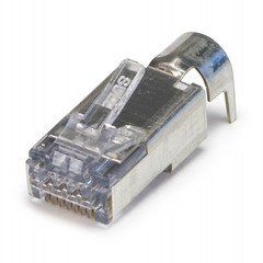 Platinum Tools ezEX-RJ45 Cat6a Shielded Crimp Connectors, external ground, POE Compliant, Jar 50 pieces