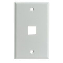 Keystone Wall Plate, White, 1 Port, Single Gang