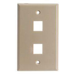 Keystone Wall Plate, Beige, 2 Port, Single Gang