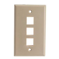 Keystone Wall Plate, Beige, 3 Port, Single Gang