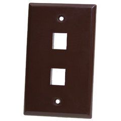 Keystone Wall Plate, Brown, 2 Port, Single Gang