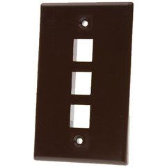 Keystone Wall Plate, Brown, 3 Port, Single Gang
