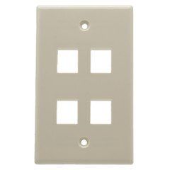 Keystone Wall Plate, Lite Almond, 4 Port, Single Gang