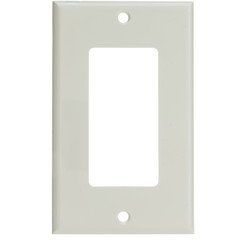 Decora Wall Plate, White, 1 Hole, Single Gang