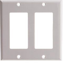 Decora Wall Plate, White, 2 Hole, Dual Gang