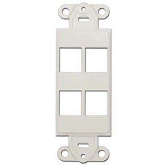 Decora Wall Plate Insert, White, 4 Keystone Jack