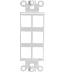 Decora Wall Plate Insert, White, 6 Hole for Keystone Jack