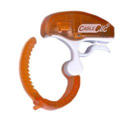 Pack of 15 - Mini Cable Clic, Reusable Ratcheting Adjustable Cable Management, 5/8 - 1 inch, Orange