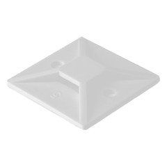 Cable Tie Adhesive Mounting Bases, White, 10 pack
