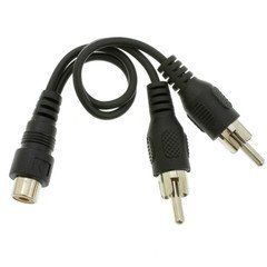 RCA Splitter / Adapter, RCA Female to Dual RCA Male, 6 inch