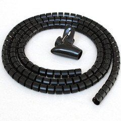 5ft Split Loom Cable Wrap, Black, 15mm / 0.60in diameter, Cable Management Wraps