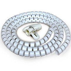 5ft Split Loom Cable Wrap, White, 30mm / 1.18in diameter, Cable Management Wraps with Tool