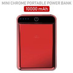 2 port Power bank 10000 mAh USB Battery Backup, includes Micro USB cable, Red.