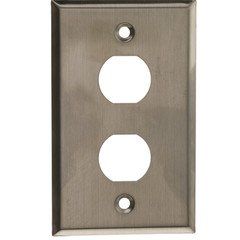 Outdoor Wall Plate w/ Water Seal, Stainless Steel , 2 Port, Single Gang
